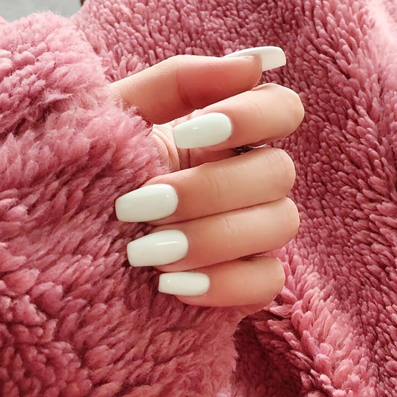 24pcs Glossy Ballerina Coffin Acrylic Press On Nails for Women and Girls