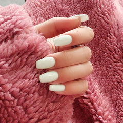 24pcs Glossy Ballerina Coffin Acrylic Press On Nails for Women and Girls