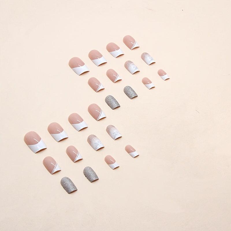 Glittery Pink Press On Nails for Women and Girls
