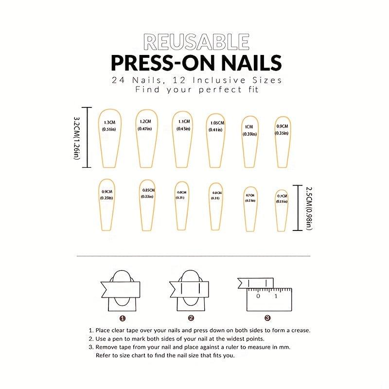 24 pcs Pink Coffin Ballerina Press On Nails with Rhinestones and Butterfly Cloud