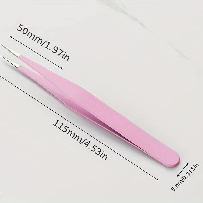 2PCS High Precision Stainless Steel Tweezers for Eyebrow Repair and Makeup