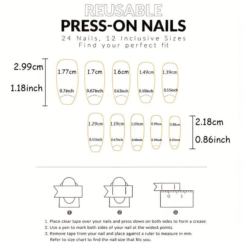 24pcs Glossy Nude Pink Press On Nails Medium Almond False Nails for Women