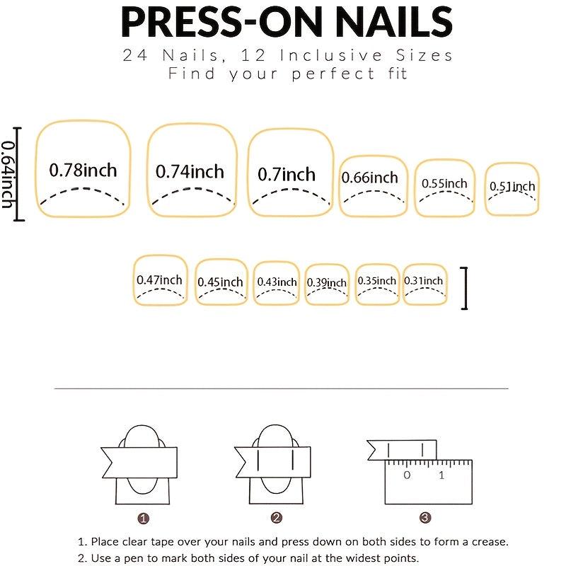 24pcs Acrylic French Tips Coffin Stick on Toenails for Women and Girls