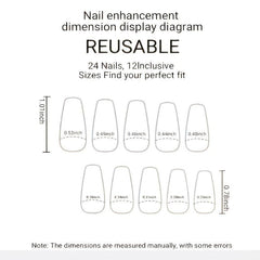 24 pcs Stylish Press On Acrylic False Nails with Glue