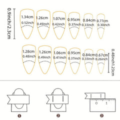 Long Almond Press On Nails - 24pcs Full Cover Acrylic Nails with File and Glue