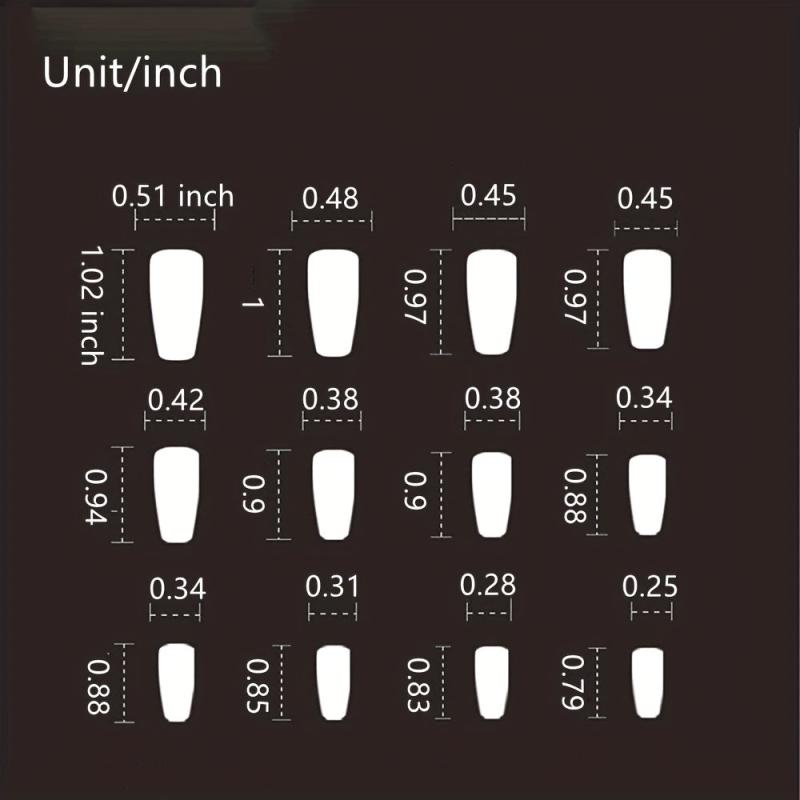 Acrylic Ballerina Press On Nails Full Coverage Medium Square Tips
