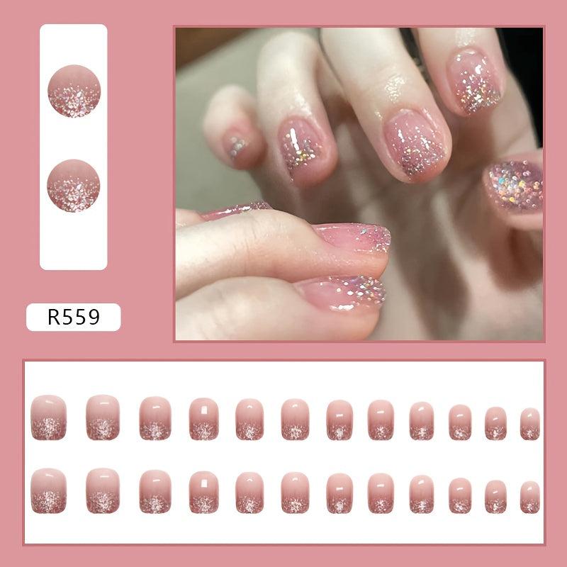Glittering Press On Nails Full Cover Acrylic Nails