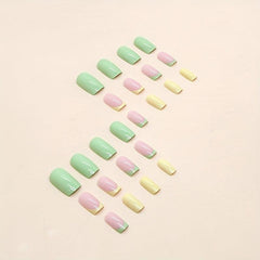 24pcs Glossy Pink Press On Nails Full Cover False Nails