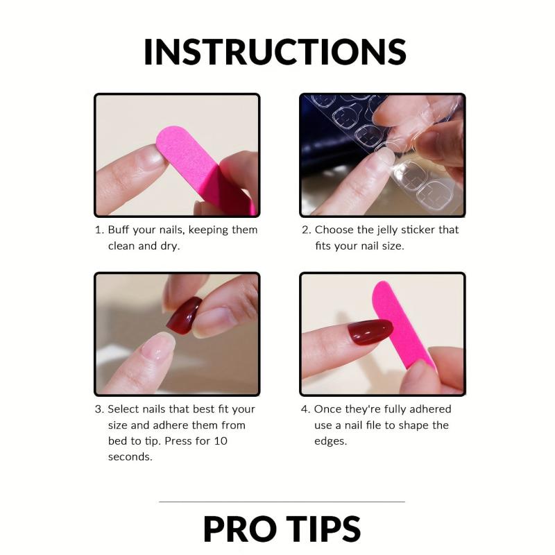 24pcs Short Square False Nails for Women and Girls