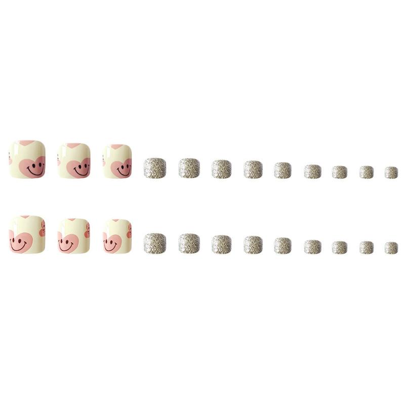 Glitter Smiling Toenail Sticker - Removable Toenail Patches