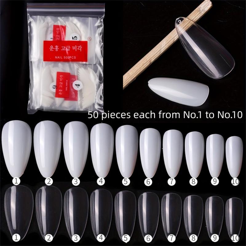 500pcs Almond Shaped Soft Gel Nail Tips for Nail Extension