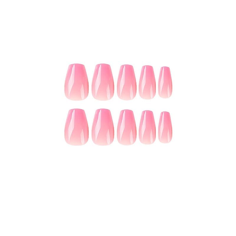 24pcs Pink Gradient Press On Nails Full Cover Coffin False Nails