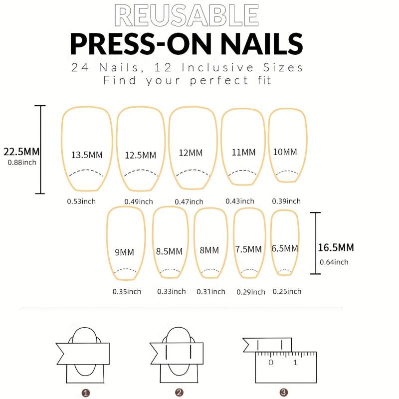 24pcs Pink Gradient Press On Nails Full Cover Coffin False Nails