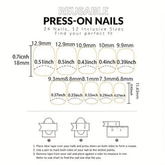 24 Pcs Solid Glossy Square False Nails Full Cover Acrylic Tips