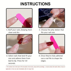 24pcs French Press On Nails Red Tips Medium Coffin False Nails for Women Girls