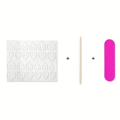 24pcs French Press On Nails Red Tips Medium Coffin False Nails for Women Girls
