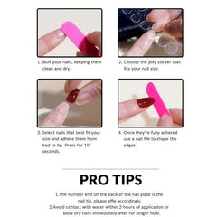 Short Square Acrylic Nails with Hearts Designs Kit