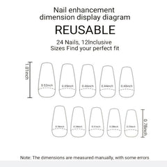 Short Square Acrylic Nails with Hearts Designs Kit