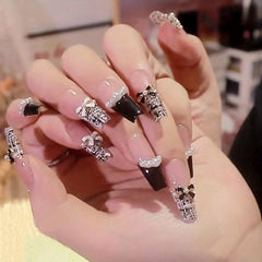 Y2K Pink Press On Nails with Butterfly Bow