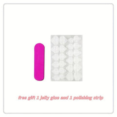 24pcs Glossy Coffee Stiletto Press On Nails Long Full Cover Almond False Nails