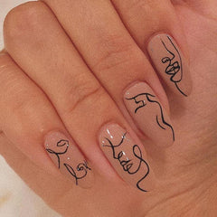 24pcs Line Pattern Nail Patches