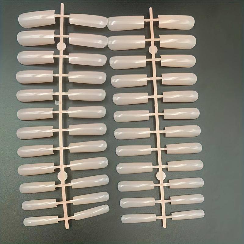 120pcs Nude Pink Long Coffin Gel Nail Tips