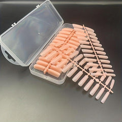 120pcs Nude Pink Long Coffin Gel Nail Tips
