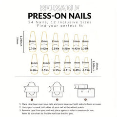 24 pcs Matte Long Ballerina Press On Nails with Swirl Designs
