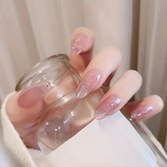 24 Pcs Gradient Lavender Nail Patch Press On Manicure Gel Nail Kit