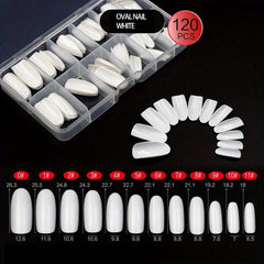 120pcs Oval Shaped False Nail Tips for Nail Extension