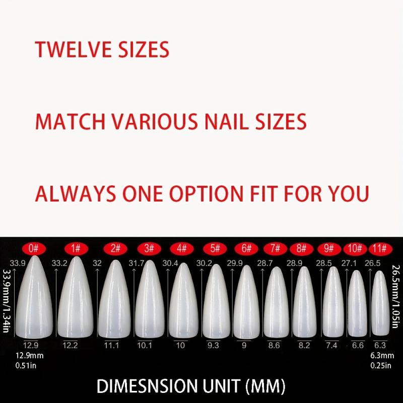 120pcs Long Stiletto Gel Nail Tips for Nail Extension
