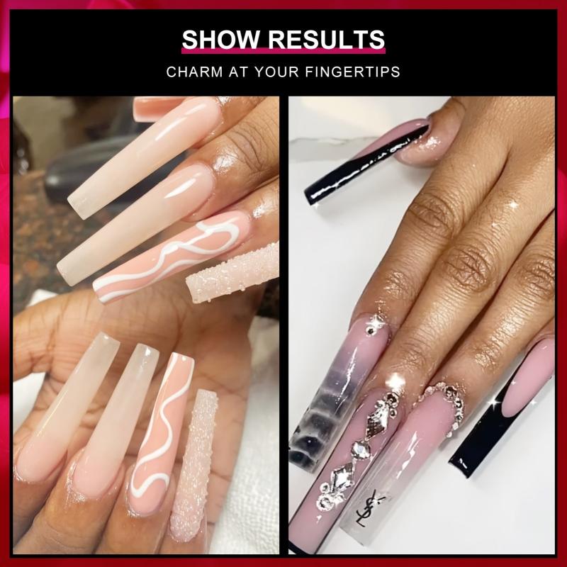 240 PCS Square Nail Tips Extra Long C Curve Nail Tips