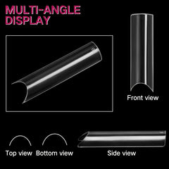 240 PCS Square Nail Tips Extra Long C Curve Nail Tips