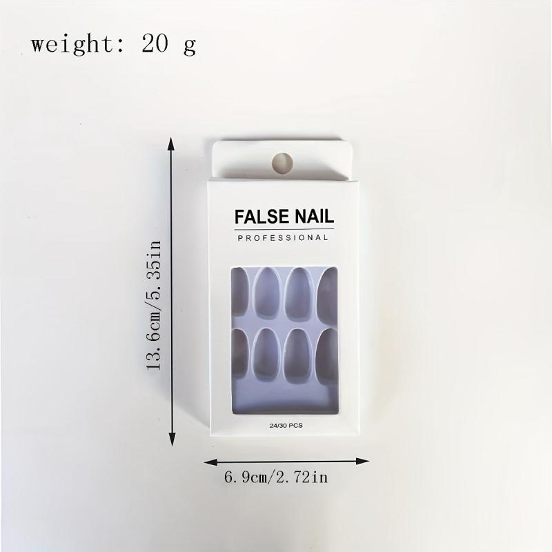 24pcs Gradient Silvery Glitter Glossy Press On Nails for Women