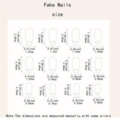 24pcs Golden Glitter Press On Nails Full Cover French False Nails