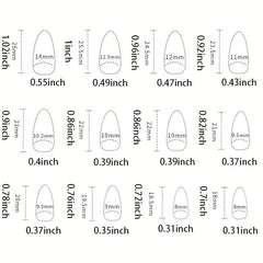 Medium Almond Press On Nails With Glitter Lines 24 Pcs