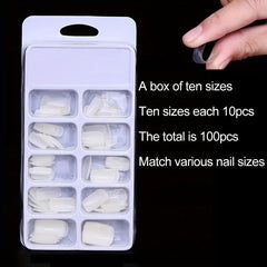 100PCS Nail Tips Natural French False Nails Acrylic Uv Gel Nail Art