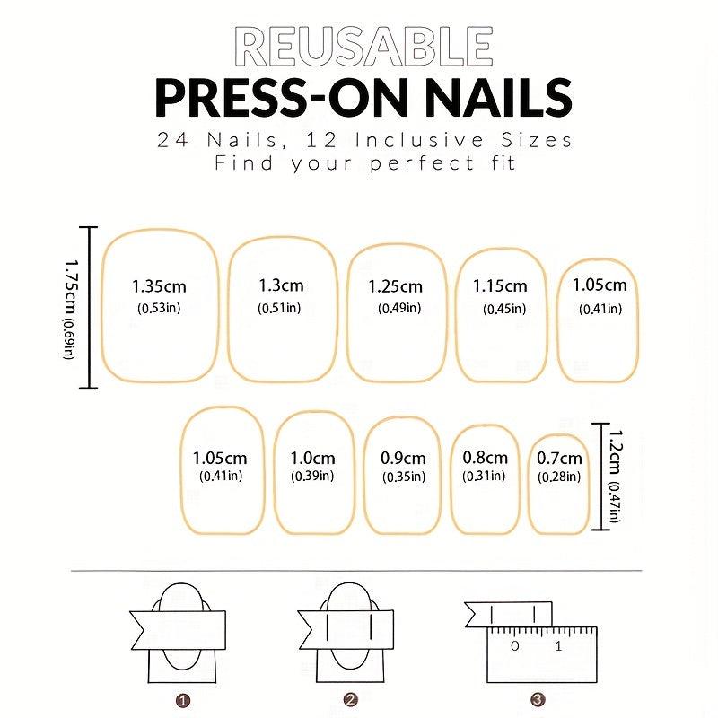 96 Pcs Summer Fresh Sea Gull Rhinestone Press On Nails