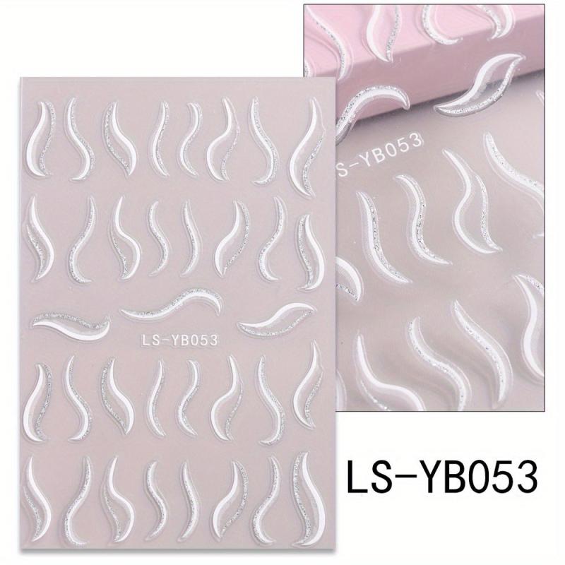 French Line Nail Sticker DIY Nail Art Self Adhesive Decal Golden Silver Glitter