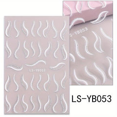 French Line Nail Sticker DIY Nail Art Self Adhesive Decal Golden Silver Glitter
