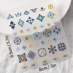 5D Engraved Nail Art Stickers Self Adhesive Decals for Manicure
