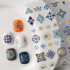 5D Engraved Nail Art Stickers Self Adhesive Decals for Manicure
