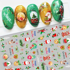 Christmas Nail Stickers Santa Snowflake Elk Nail Decals DIY Nail Salons