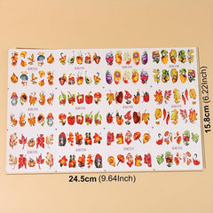 12 Fall Maple Leaf Nail Art Stickers Self Adhesive Nail Art Decals