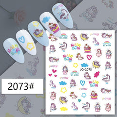 Unicorn Nail Art Stickers For Girls Nail Beauty Supplies Decals
