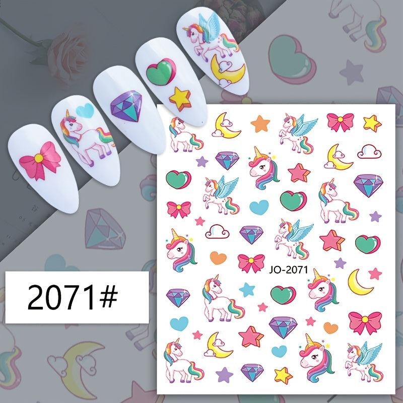 Unicorn Nail Art Stickers For Girls Nail Beauty Supplies Decals