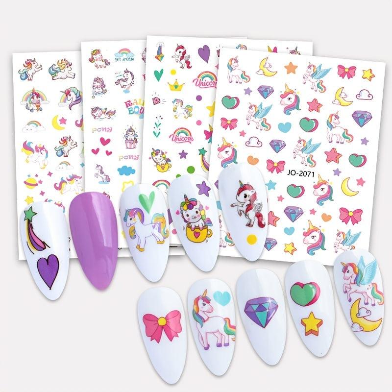 Unicorn Nail Art Stickers For Girls Nail Beauty Supplies Decals