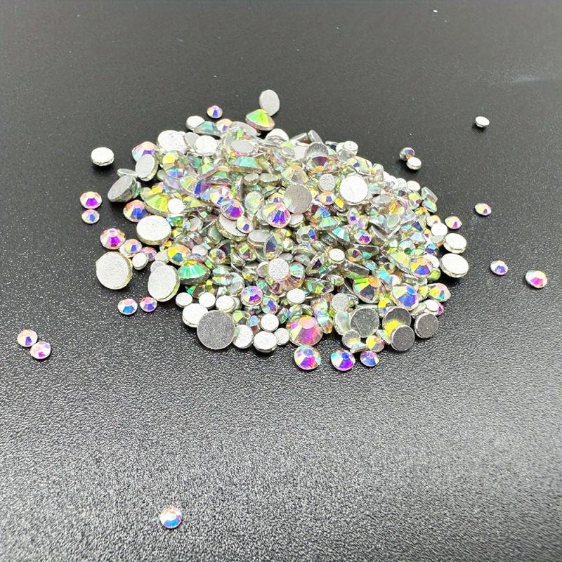 1000 Pcs Mixed Round Crystal AB Glass Nail Rhinestone Flat Back Stones