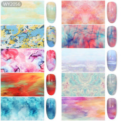 Starry Sky Nail Foil Transfer Stickers Glitter Tip Nail Art for DIY Acrylic