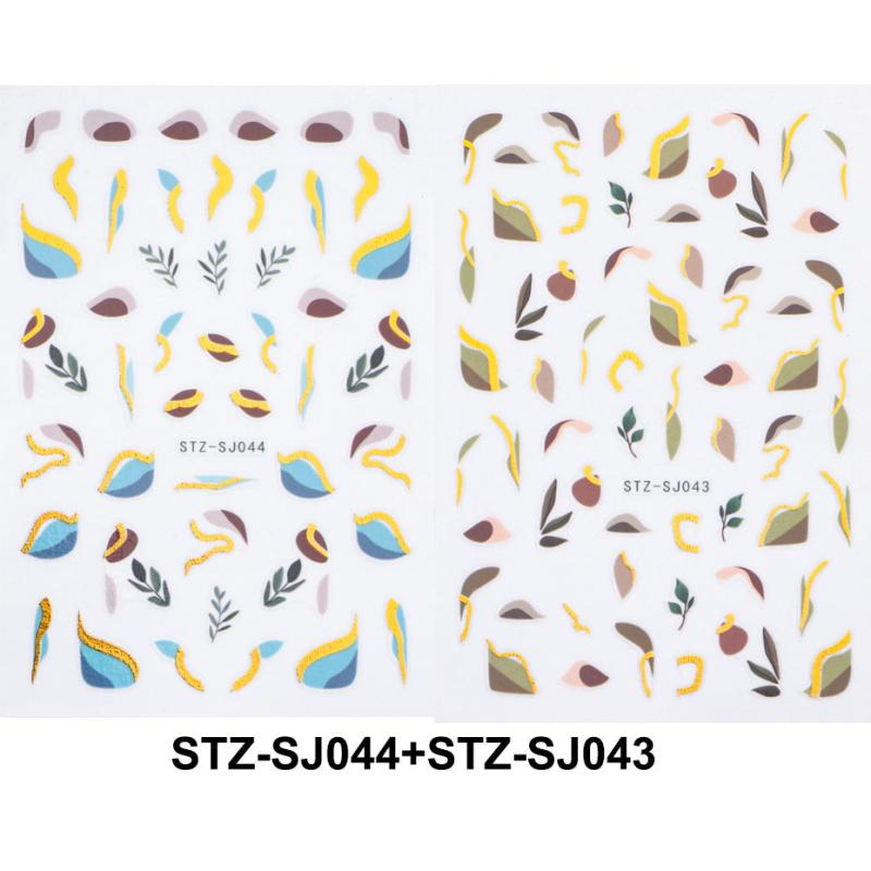 Lily Flower 3D Nail Stickers Leaves Butterflies Spring Nail Art Decoration